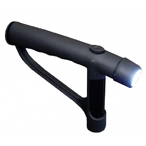 Two Handled Walking Stick With Torch & Self Standing Stopper